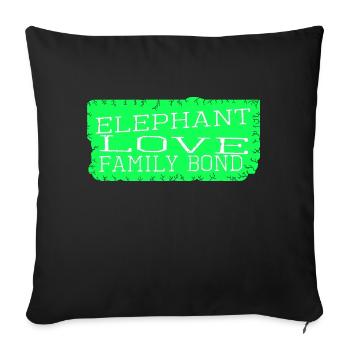 geek elephant behavior present fun funny quote - Sofakissenbezug 45 x 45 cm - Schwarz - Vorne