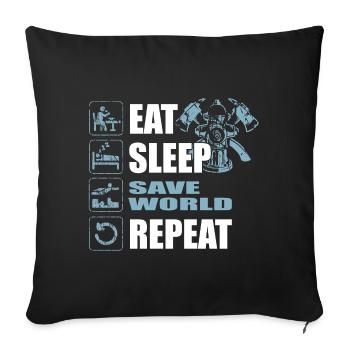 Firefighter Firefighter Woman Saves the World - Sofa pillowcase 17,3'' x 17,3'' (45 x 45 cm) - black - Front