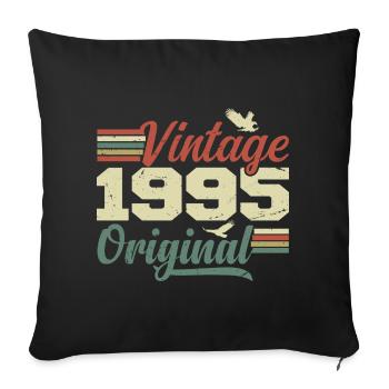 Vintage 1995 Retro 1995 Anniversary Gift - Sofa pillowcase 17,3'' x 17,3'' (45 x 45 cm) - black - Front