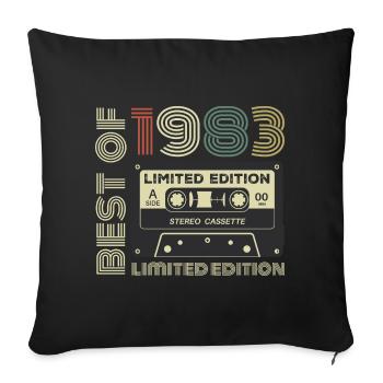 Vintage 1983 - 1983 Retro Birthday Gift - Sofa pillowcase 17,3'' x 17,3'' (45 x 45 cm) - black - Front