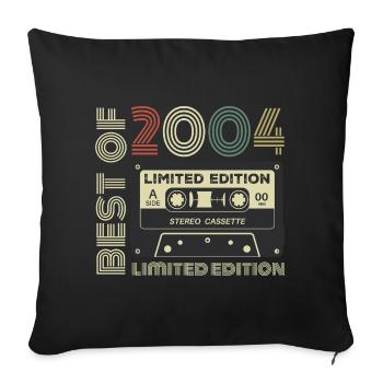 Vintage 2004 - 2004 Retro Birthday Gift - Sofa pillowcase 17,3'' x 17,3'' (45 x 45 cm) - black - Front