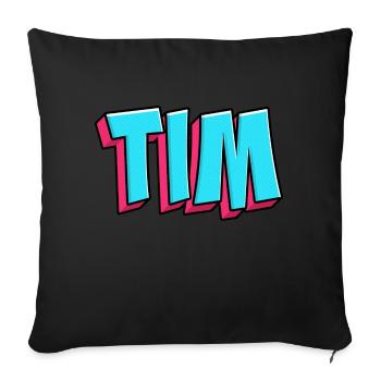 Image du nom : Tim - Housse de coussin décorative 45 x 45 cm - noir - Devant