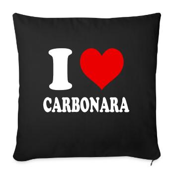 J’aime Carbonara Coeur Drôle D’ - Housse de coussin décorative 45 x 45 cm - noir - Devant