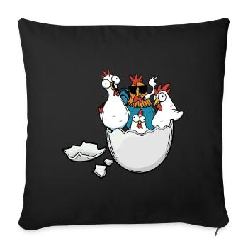 Eggshell Chickens Easter Eggs Poultry Poultry - Sofa pillowcase 17,3'' x 17,3'' (45 x 45 cm) - black - Front
