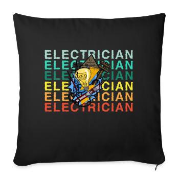 Electrician Electrician Lighting Technician Lamp - Sofa pillowcase 17,3'' x 17,3'' (45 x 45 cm) - black - Front