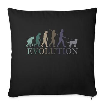 EVOLUTION DES HUNDES - Sofakissenbezug 45 x 45 cm - Schwarz - Vorne
