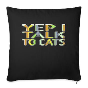 quote funny quote animal lover rainbow cat - Sofakissenbezug 45 x 45 cm - Schwarz - Vorne