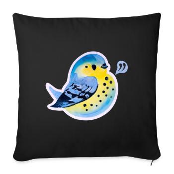 Mésange - Housse de coussin décorative 45 x 45 cm - noir - Devant