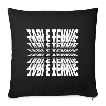 Tennis de table avec batte de tennis de table Ping Pong - Housse de coussin décorative 45 x 45 cm - noir - Devant