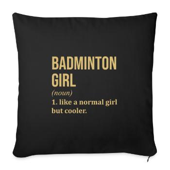 Badminton Badminton Badminton - Sofa pillowcase 17,3'' x 17,3'' (45 x 45 cm) - black - Front