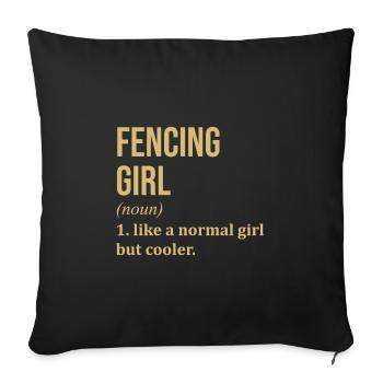 Fencing - Sofa pillowcase 17,3'' x 17,3'' (45 x 45 cm) - black - Front