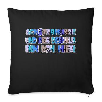 Dictons drôles de Noël en chien - Housse de coussin décorative 45 x 45 cm - noir - Devant