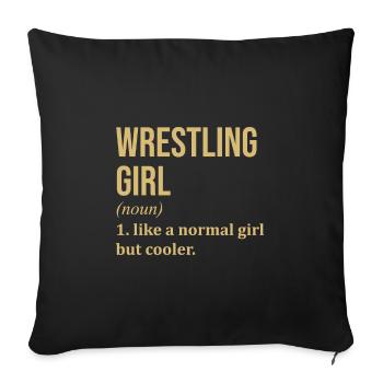 Wrestling - Sofa pillowcase 17,3'' x 17,3'' (45 x 45 cm) - black - Front
