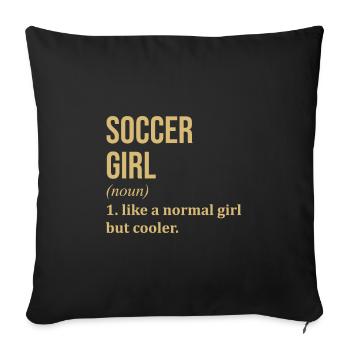Soccer Soccer Soccer - Sofa pillowcase 17,3'' x 17,3'' (45 x 45 cm) - black - Front