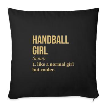 Handball Handball Handball - Housse de coussin décorative 45 x 45 cm - noir - Devant