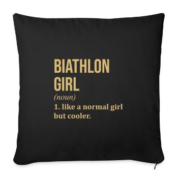 biathlon - Housse de coussin décorative 45 x 45 cm - noir - Devant