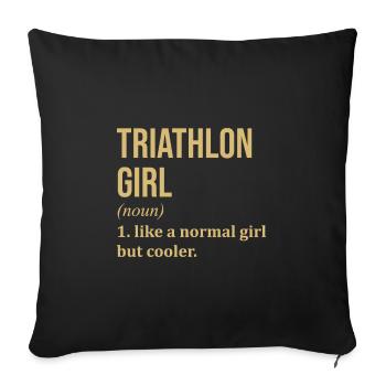 triathlon - Housse de coussin décorative 45 x 45 cm - noir - Devant