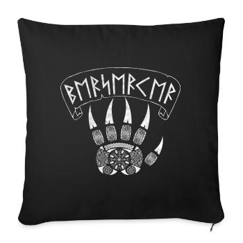 Berserker Bear Claw, Runes, Vikings, Norse - Sofa pillowcase 17,3'' x 17,3'' (45 x 45 cm) - black - Front