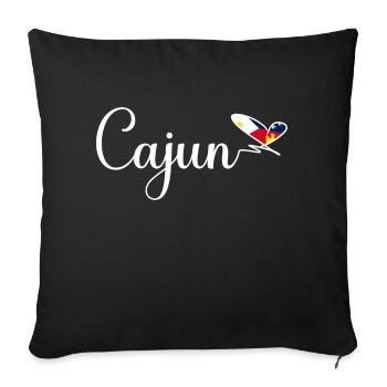 Fierté cajun Louisiane Racines patriotiques - Housse de coussin décorative 45 x 45 cm - noir - Devant