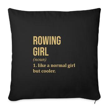 Rowing Rowing Rowing - Sofa pillowcase 17,3'' x 17,3'' (45 x 45 cm) - black - Front