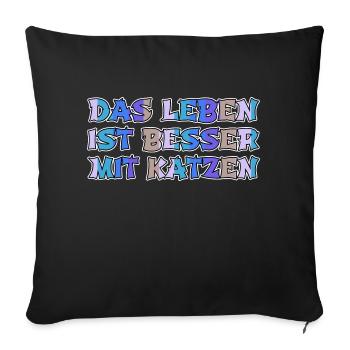 Geek Birthday Funny Cat Cool Fawn Cat Bday - Sofa pillowcase 17,3'' x 17,3'' (45 x 45 cm) - black - Front