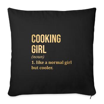 Cooking - Sofa pillowcase 17,3'' x 17,3'' (45 x 45 cm) - black - Front