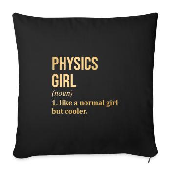 Physics Physics Physics - Sofa pillowcase 17,3'' x 17,3'' (45 x 45 cm) - black - Front