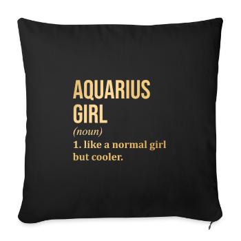 Aquarius - Sofa pillowcase 17,3'' x 17,3'' (45 x 45 cm) - black - Front