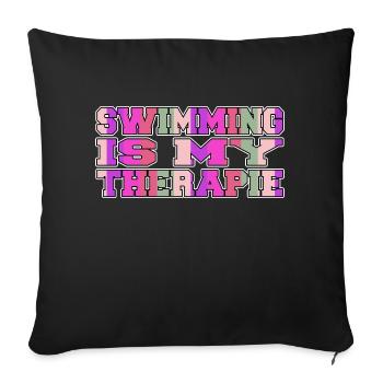swim dad tshirts swimmers sport birthday present - Sofakissenbezug 45 x 45 cm - Schwarz - Vorne