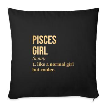 Poissons - Housse de coussin décorative 45 x 45 cm - noir - Devant