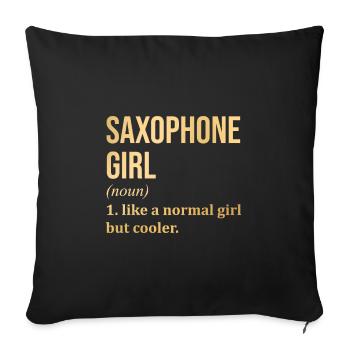 saxophone - Housse de coussin décorative 45 x 45 cm - noir - Devant