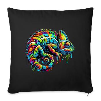 Caméléon - Housse de coussin décorative 45 x 45 cm - noir - Devant