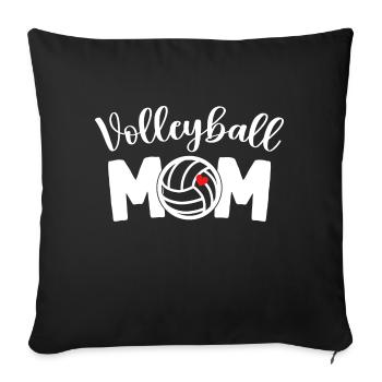 Cheer Mom du jour du match de volley-ball - Housse de coussin décorative 45 x 45 cm - noir - Devant