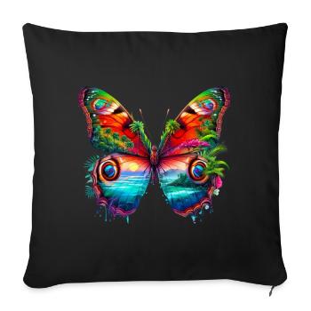 Butterfly - Sofa pillowcase 17,3'' x 17,3'' (45 x 45 cm) - black - Front