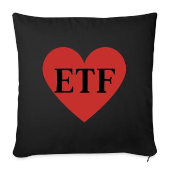 ETF Herz - Sofakissenbezug 45 x 45 cm - Schwarz - Vorne