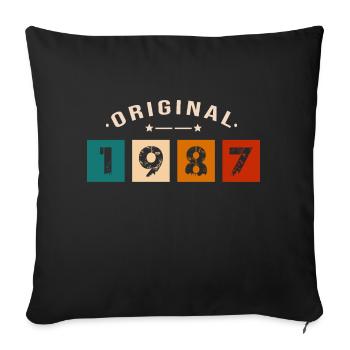 Original 1987 Vintage - Présent D’anniversaire 198 - Housse de coussin décorative 45 x 45 cm - noir - Devant