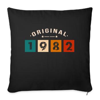Original 1982 Vintage - Présent D’anniversaire 198 - Housse de coussin décorative 45 x 45 cm - noir - Devant