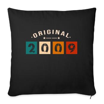 Original 2009 Vintage - Présent D’anniversaire 200 - Housse de coussin décorative 45 x 45 cm - noir - Devant