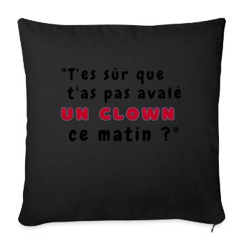 T-shirt Le chat clown - Housse de coussin décorative 45 x 45 cm - noir - Devant