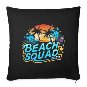 Beach Squad 2024 Tropischer Sonnenuntergang - Sofakissenbezug 45 x 45 cm - Schwarz - Vorne