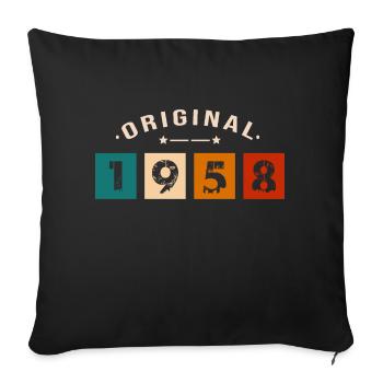 Original 1958 Jahrgang - 195 Geburtstagsgeschenk - Sofakissenbezug 45 x 45 cm - Schwarz - Vorne