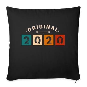 Original 2020 Vintage - Présent D’anniversaire 202 - Housse de coussin décorative 45 x 45 cm - noir - Devant