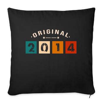 Original 2014 Vintage - Présent D’anniversaire 201 - Housse de coussin décorative 45 x 45 cm - noir - Devant