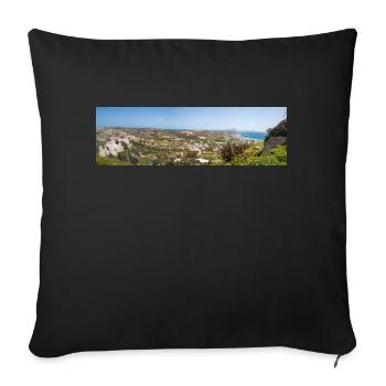 Landscape view of Castle of Kefalos Kos Island - Sofa pillowcase 17,3'' x 17,3'' (45 x 45 cm) - black - Front