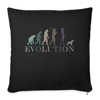 Schnauzer Evolution Frau - Sofakissenbezug 45 x 45 cm - Schwarz - Vorne
