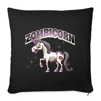 Licorne zombie zombie - Housse de coussin décorative 45 x 45 cm - noir - Devant