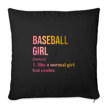 Base-ball - Housse de coussin décorative 45 x 45 cm - noir - Devant