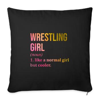 Wrestle - Sofa pillowcase 17,3'' x 17,3'' (45 x 45 cm) - black - Front