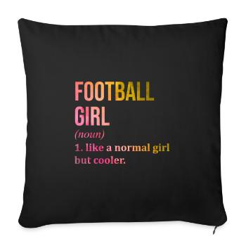 Football Football Football - Housse de coussin décorative 45 x 45 cm - noir - Devant