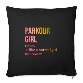 Parkour - Housse de coussin décorative 45 x 45 cm - noir - Devant